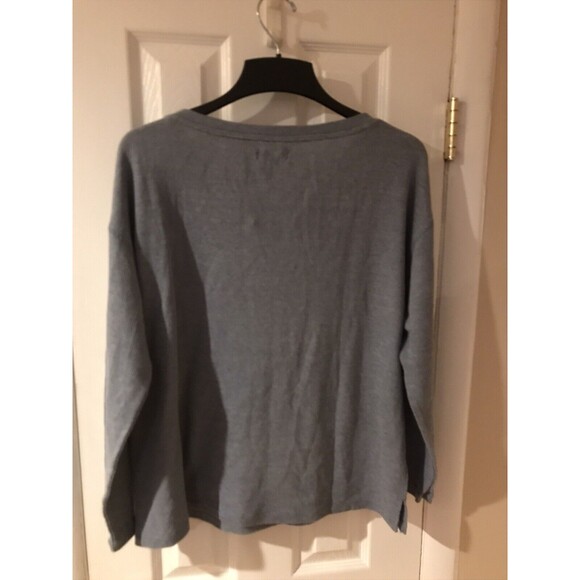 Chaps Lace Up Sweatshirt Women Blue Rugged Blue Size Large Cotton Blend G2 - Picture 9 of 10